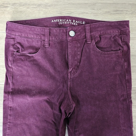 American Eagle Outfitters Maroon Women's Super Stretch Jeggings - Picture 4 of 7
